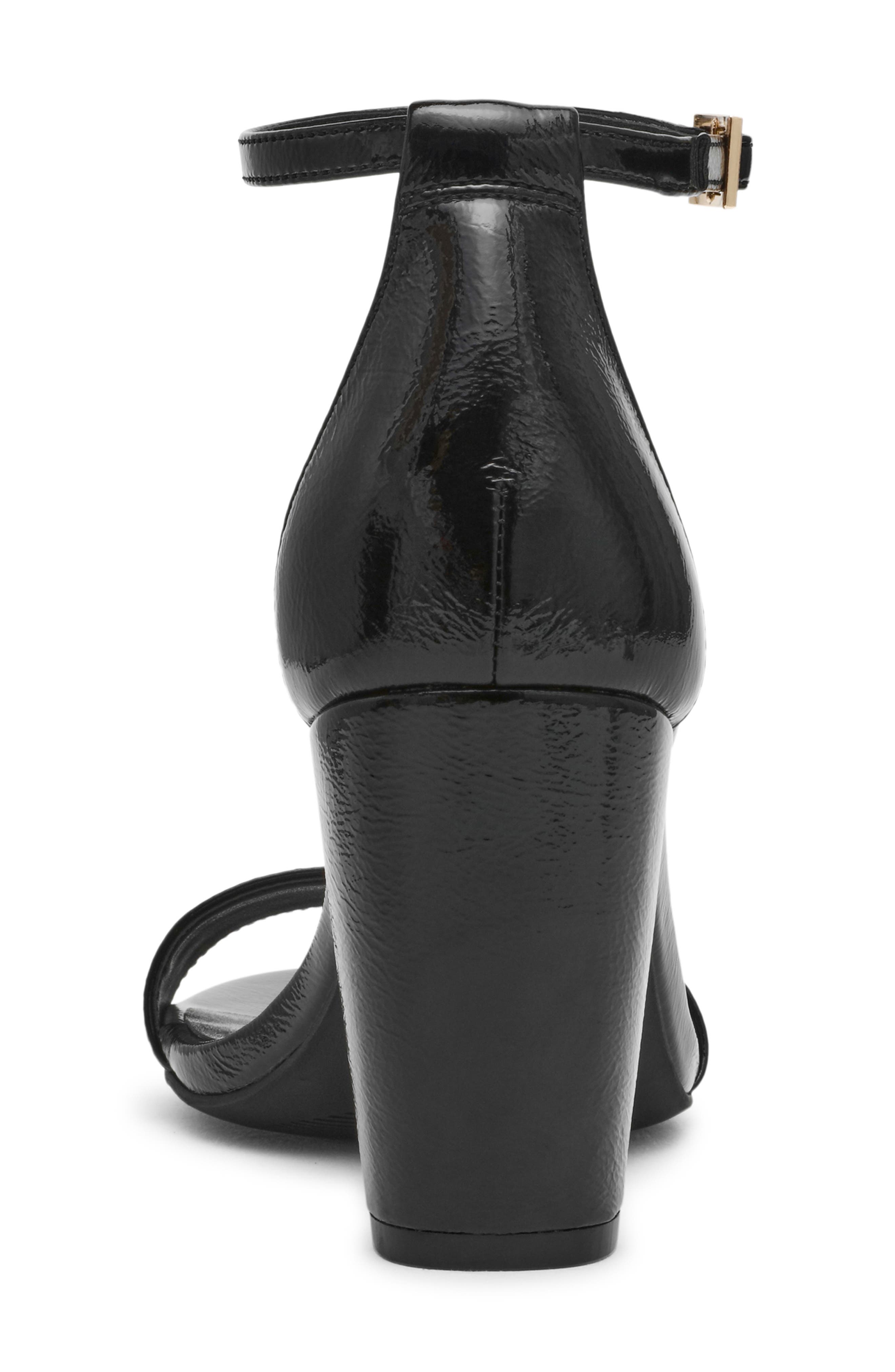 Anne Klein Kourtney Ankle Strap Sandal, Alternate, color, Black Crinkle