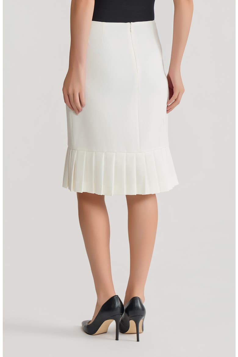 Pleated Hem Pencil Skirt, Alternate, color, VANILLA ICE