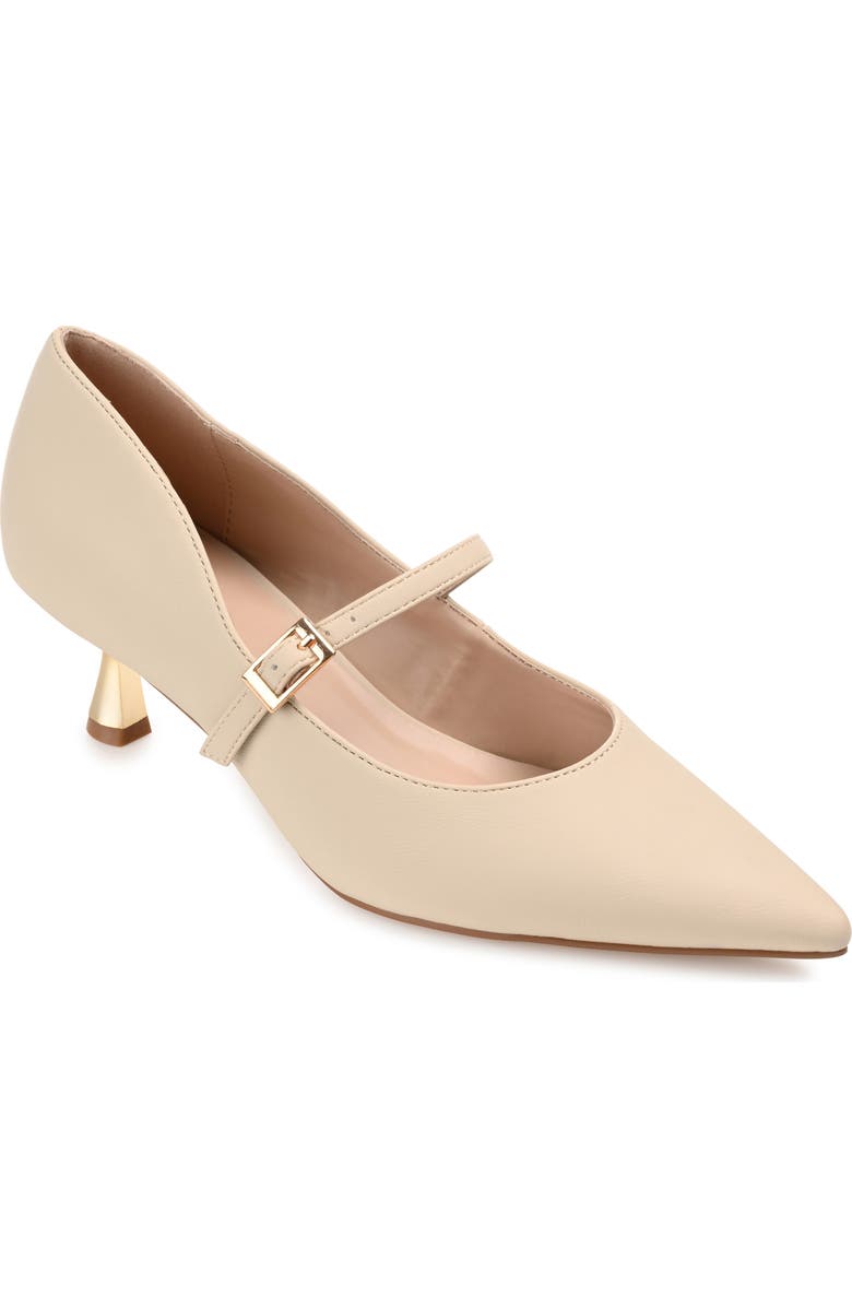 Journee Collection Manza Pointed Toe Pump - Wide Width, Main, color, Beige
