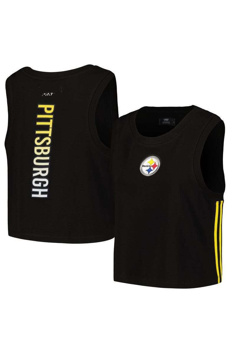 PRO STANDARD Women's Pro Standard  Black Pittsburgh Steelers Ombre Wordmark Classic Cropped Tank Top, Main, color, 
