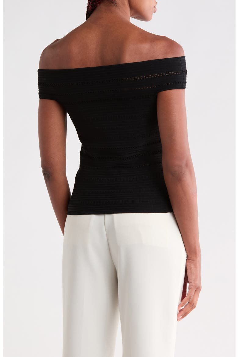 Alessia Off the Shoulder Knit Top, Alternate, color, BLACK