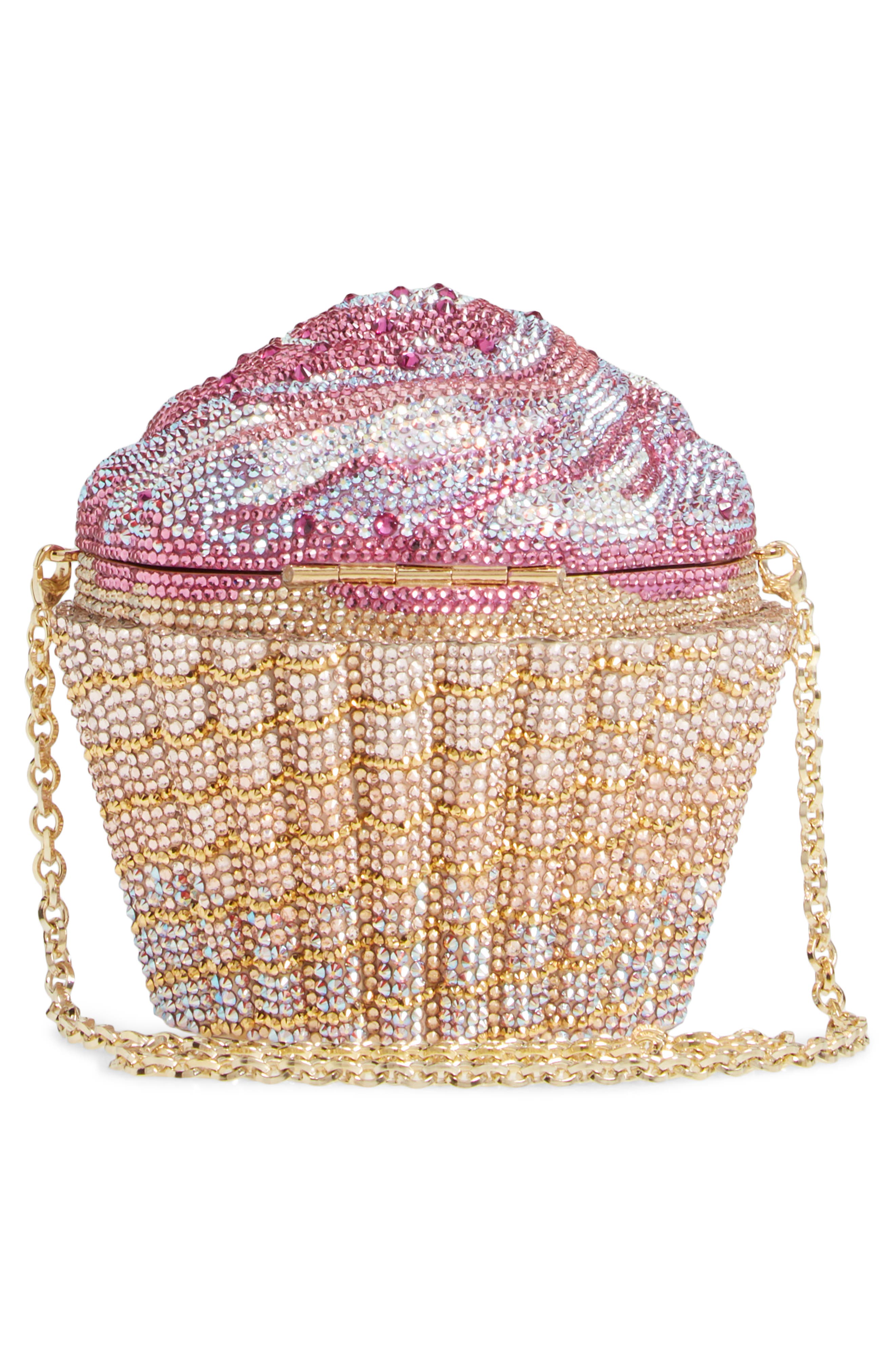 Judith Leiber Cupcake Crystal Embellished Clutch, Alternate, color, 