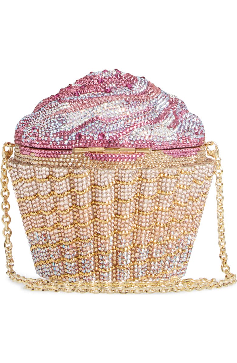 Judith Leiber Cupcake Crystal Embellished Clutch, Alternate, color,