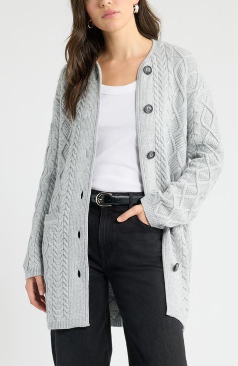 Cable Stitch Cardigan Sweater Jacket