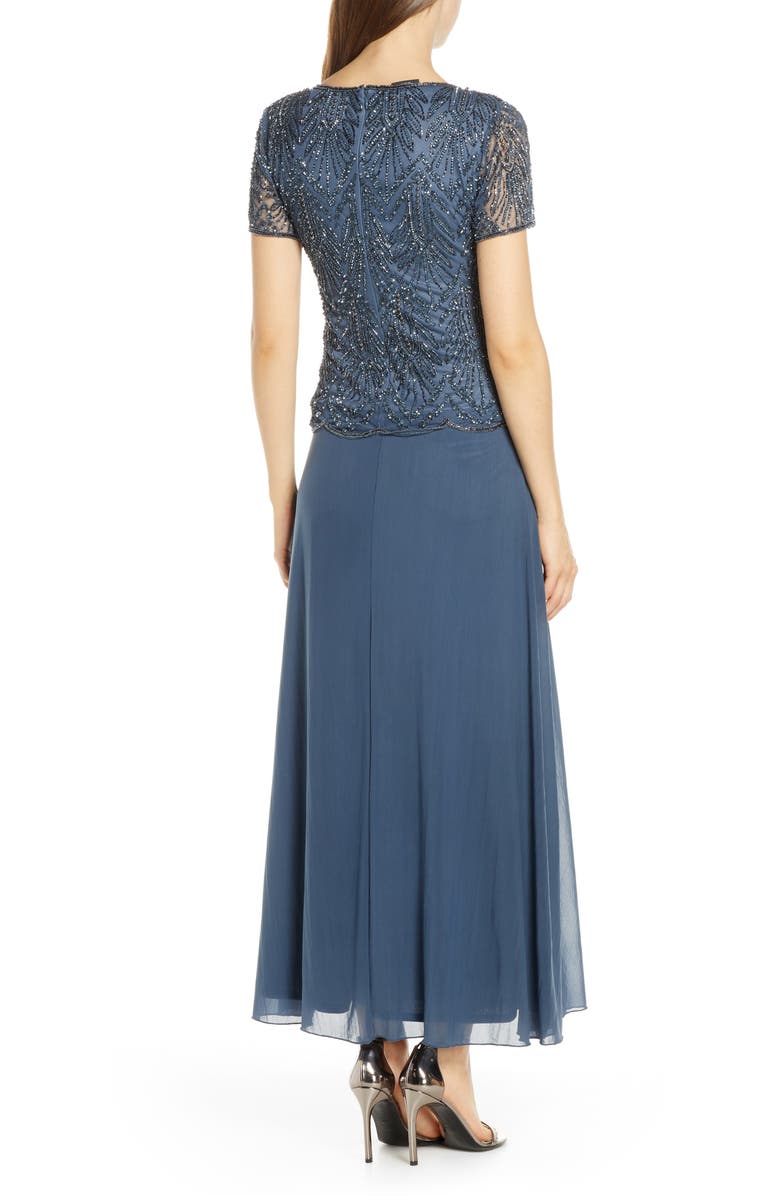 Pisarro Nights Beaded Bodice Chiffon Gown, Alternate, color,
