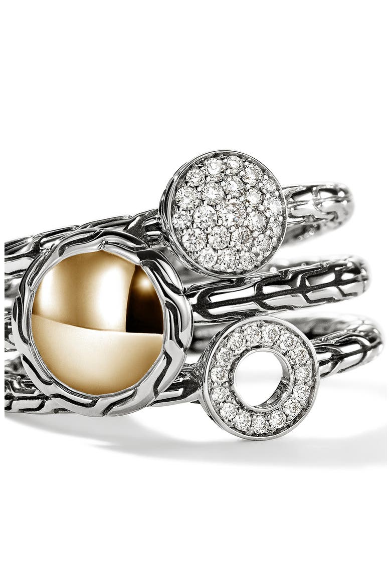 JH Essential Stacking Ring, Diamonds, Alternate, color, SILVER GOLD DIAMOND