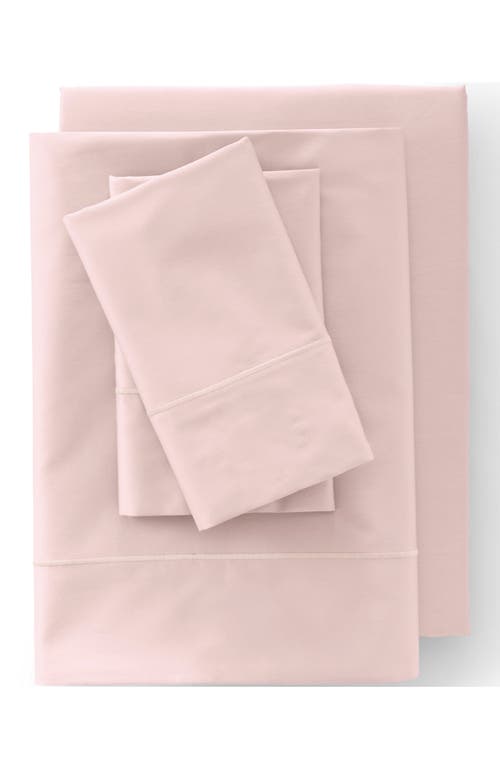 Lands' End 400 Thread Count Premium Supima Cotton No Iron Sateen Bed Sheet Set In Pink