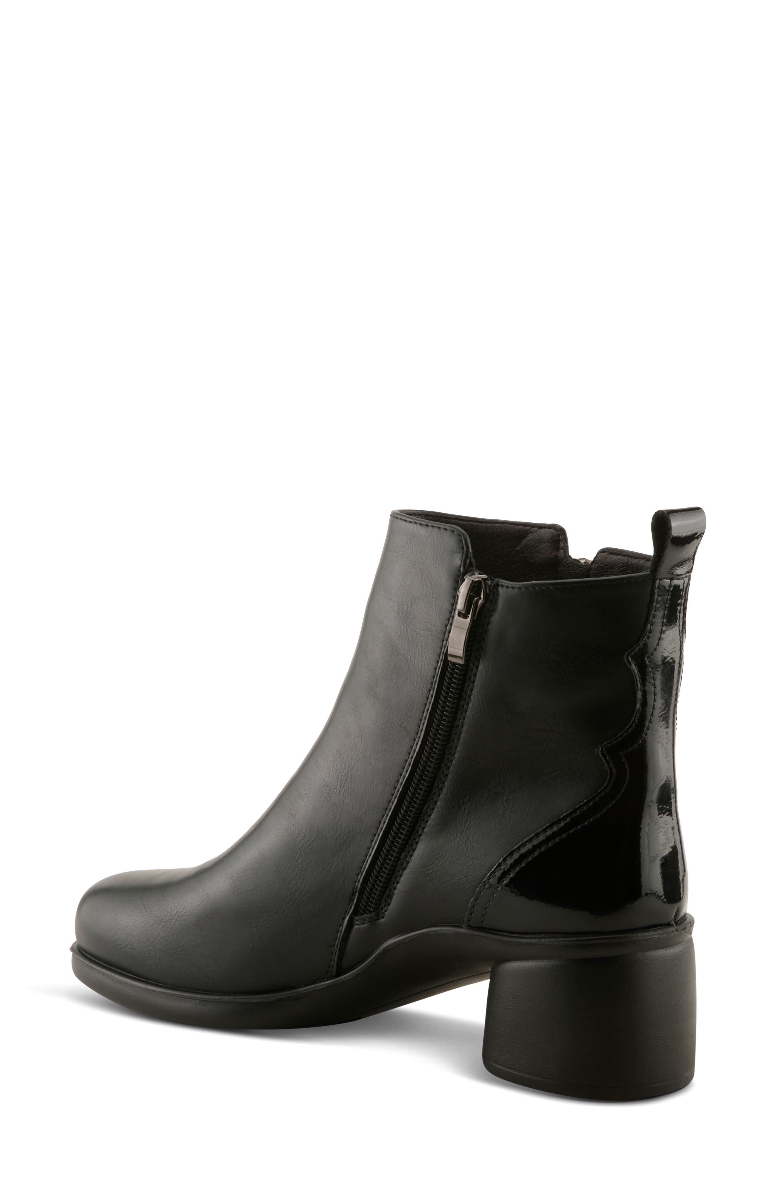 Carawey Block Heel Bootie, Alternate, color, BLACK