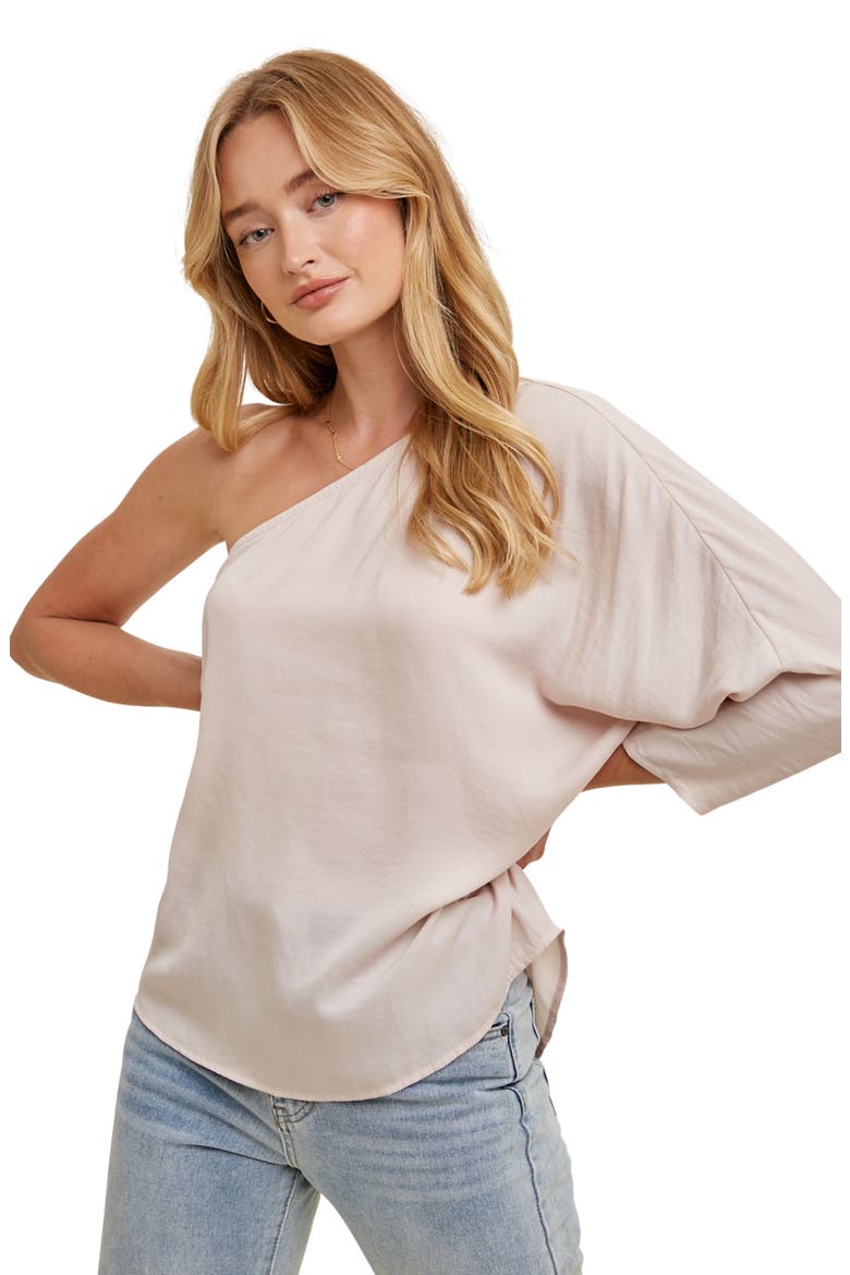 One-Shoulder Satin Top, Alternate, color, CHAMPAGNE