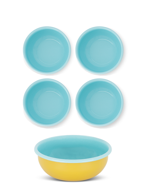 Elifle Two Tone Enamel Cereal Bowl In Blue