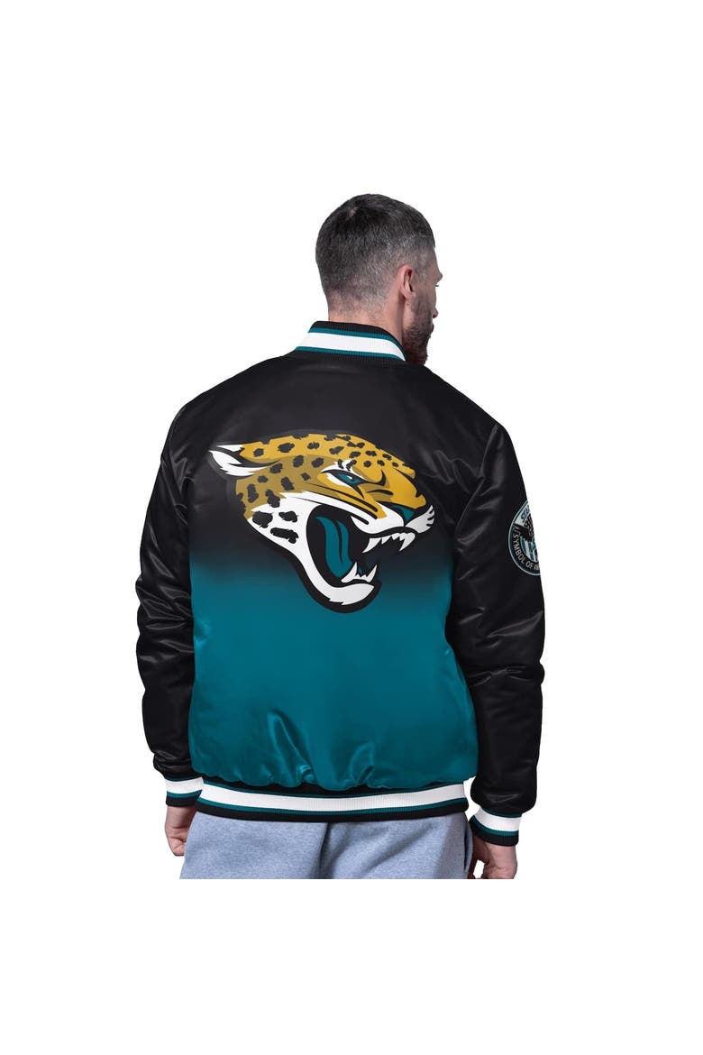 Men's Starter Black Jacksonville Jaguars Pass Rush Varsity Full-Snap Jacket, Alternate, color, Black