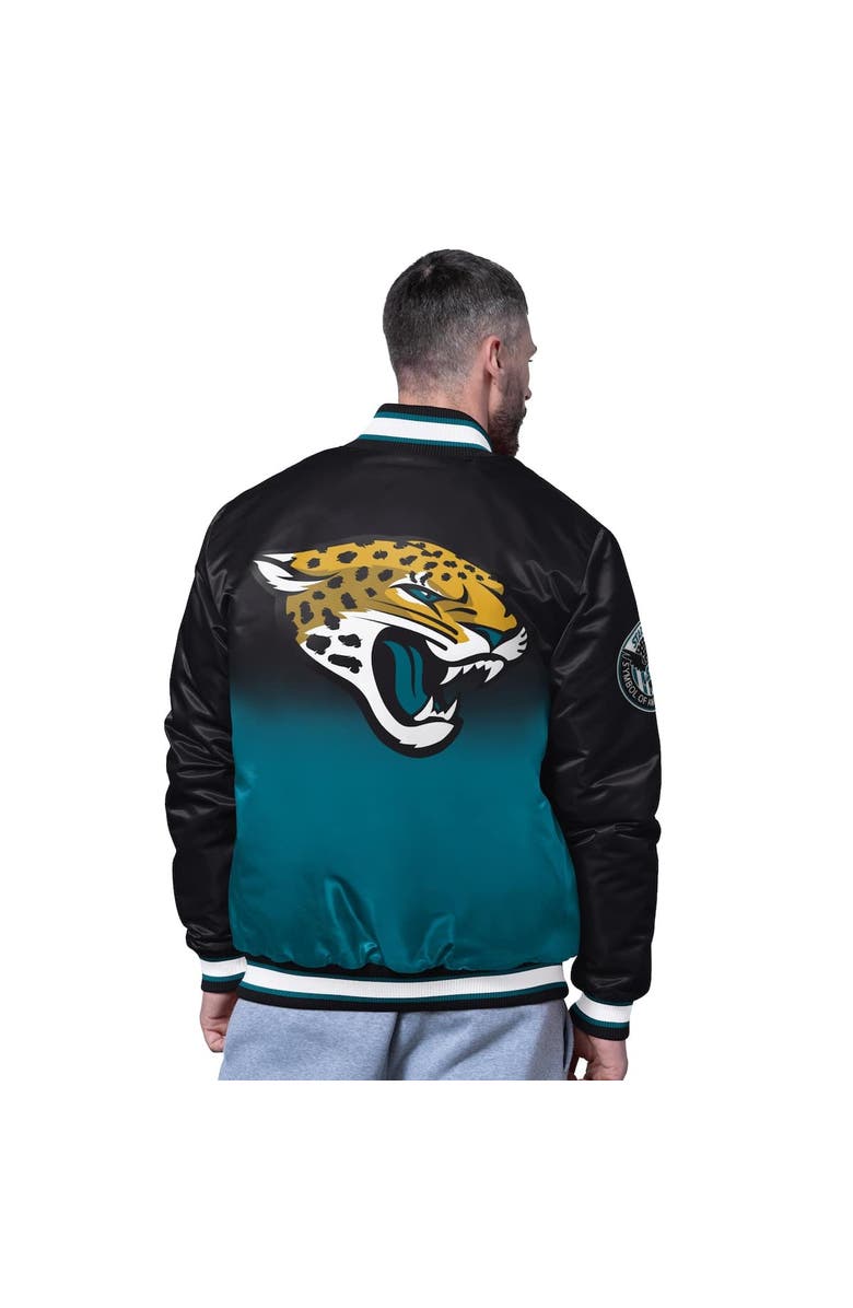 STARTER Men's Starter Black Jacksonville Jaguars Pass Rush Varsity Full-Snap Jacket, Alternate, color, Black