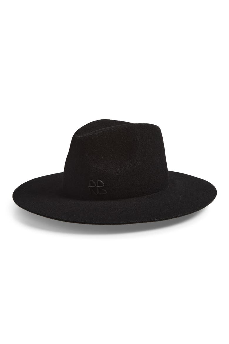 Wool Blend Fedora, Main, color, BLACK