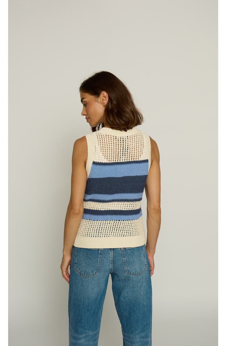 Central Park West Textustripe Tank, Alternate, color, Ivory