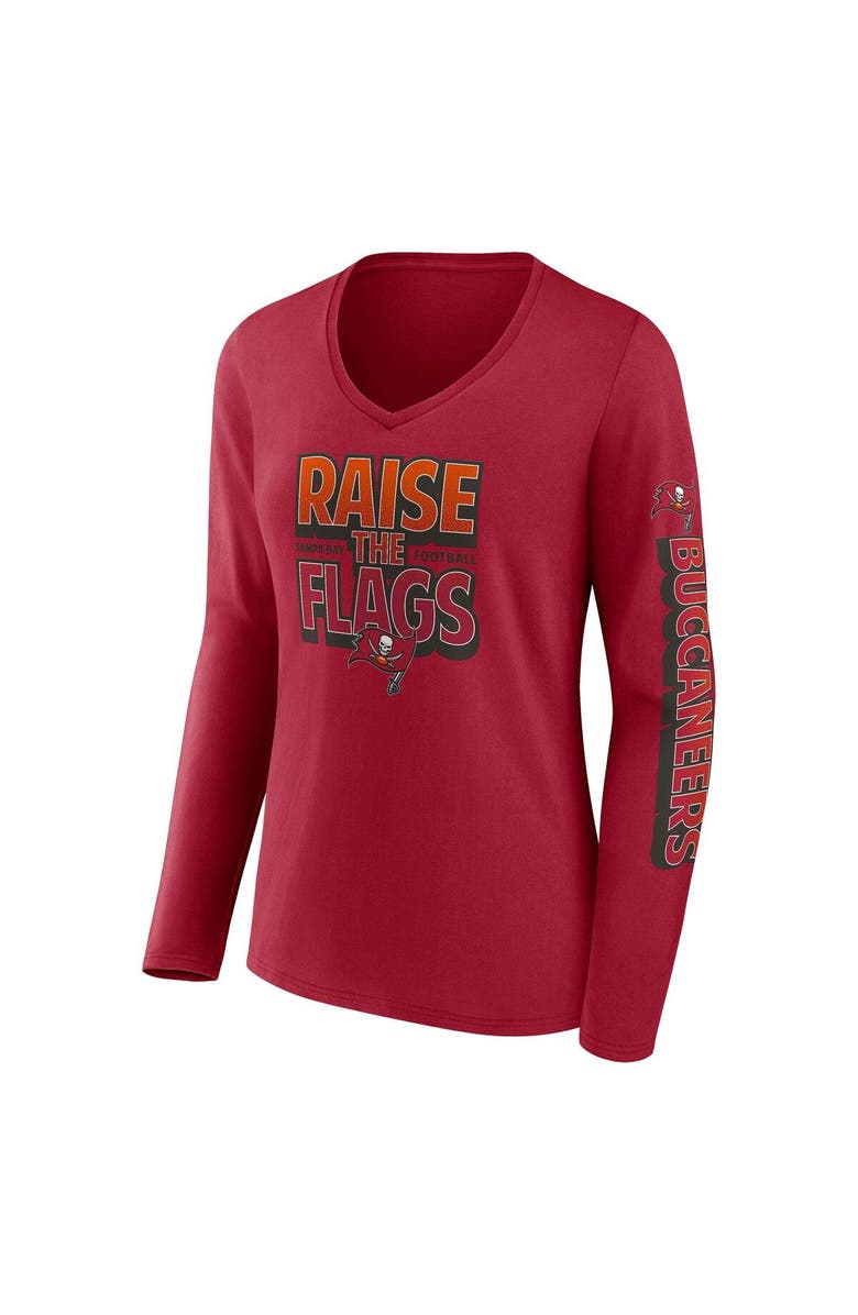 FANATICS Women's Fanatics Branded Red Tampa Bay Buccaneers Hometown Sweep Long Sleeve V-Neck T-Shirt, Alternate, color, Red