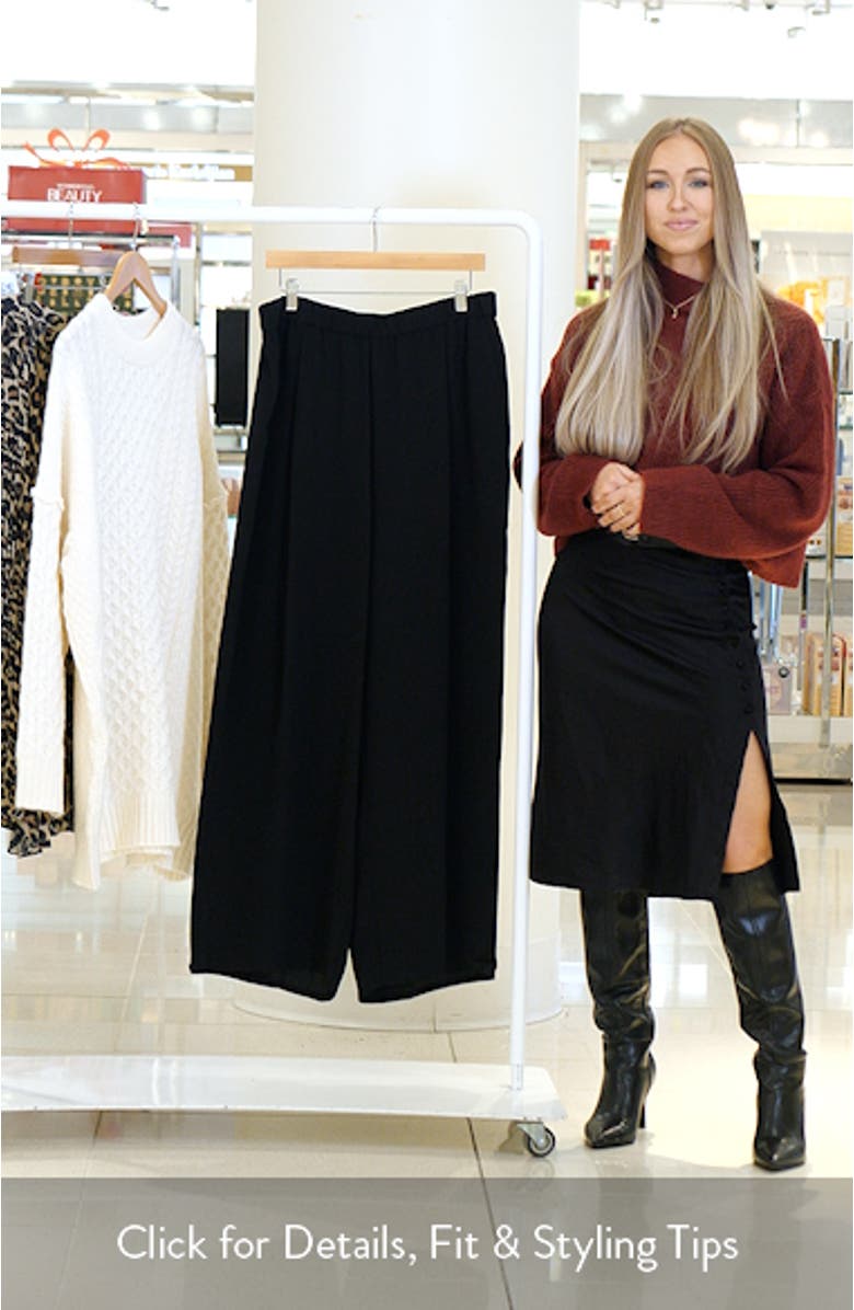 Pleated Wide Leg Silk Pants, sales video thumbnail