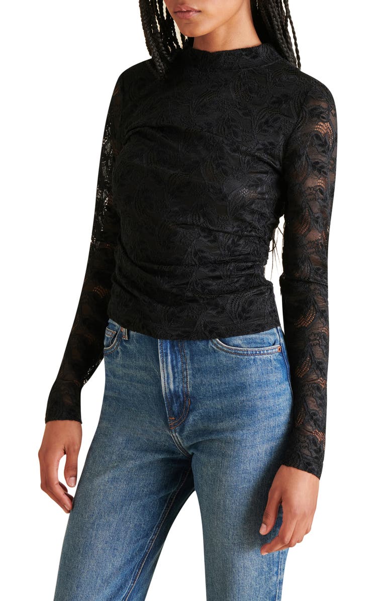 Steve Madden Cherie Lace Mock Neck Top, Alternate, color, 