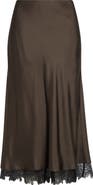 Róhe Lace Trim Silk Midi Skirt