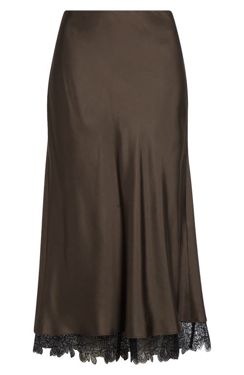 Rohe Lace-trim Midi Skirt In Earth