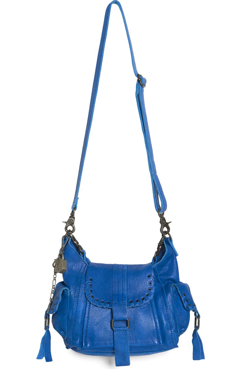 Free People We the Free Baby Leigh Leather Crossbody Bag, Main, color, Sapphire