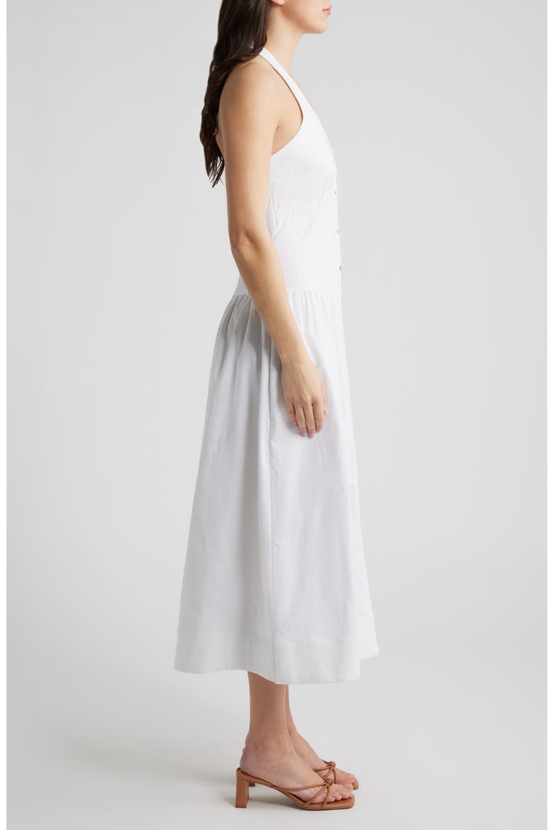 Linen Blend Halter Maxi Dress, Alternate, color, BRIGHT WHITE