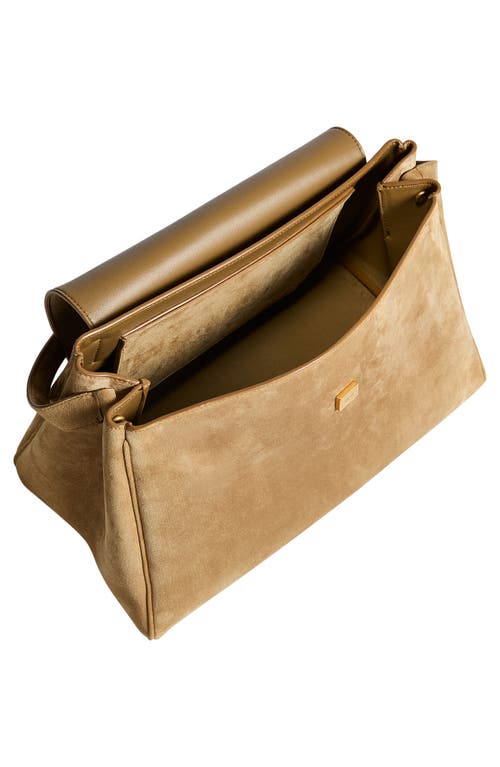 Khaite Audrey Suede Top Handle Bag In Brown