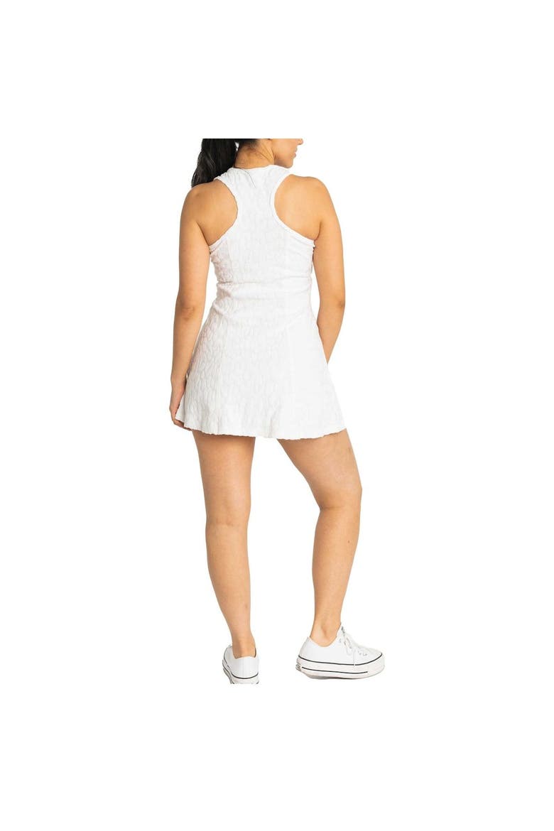 Women's Lusso White New York Yankees Tess Cheetah V-Neck Racerback Dress, Alternate, color, White