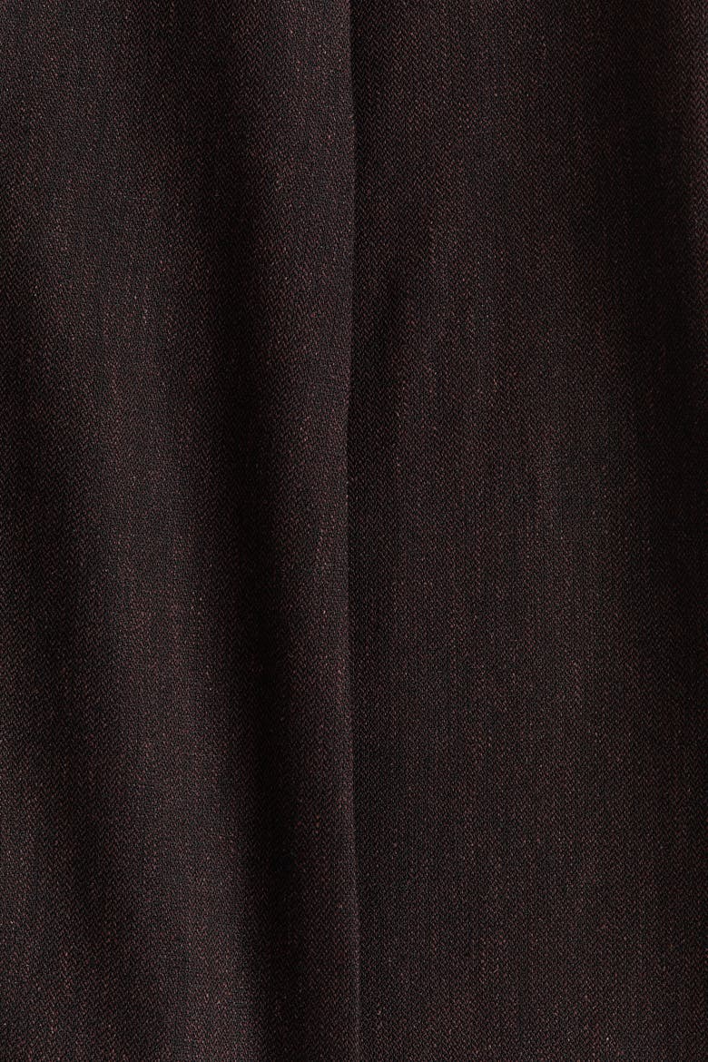 Tailored Linen-blend Trousers, Alternate, color, Dark brown