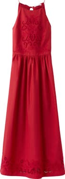 MANGO Embroidered Detail Cotton Dress