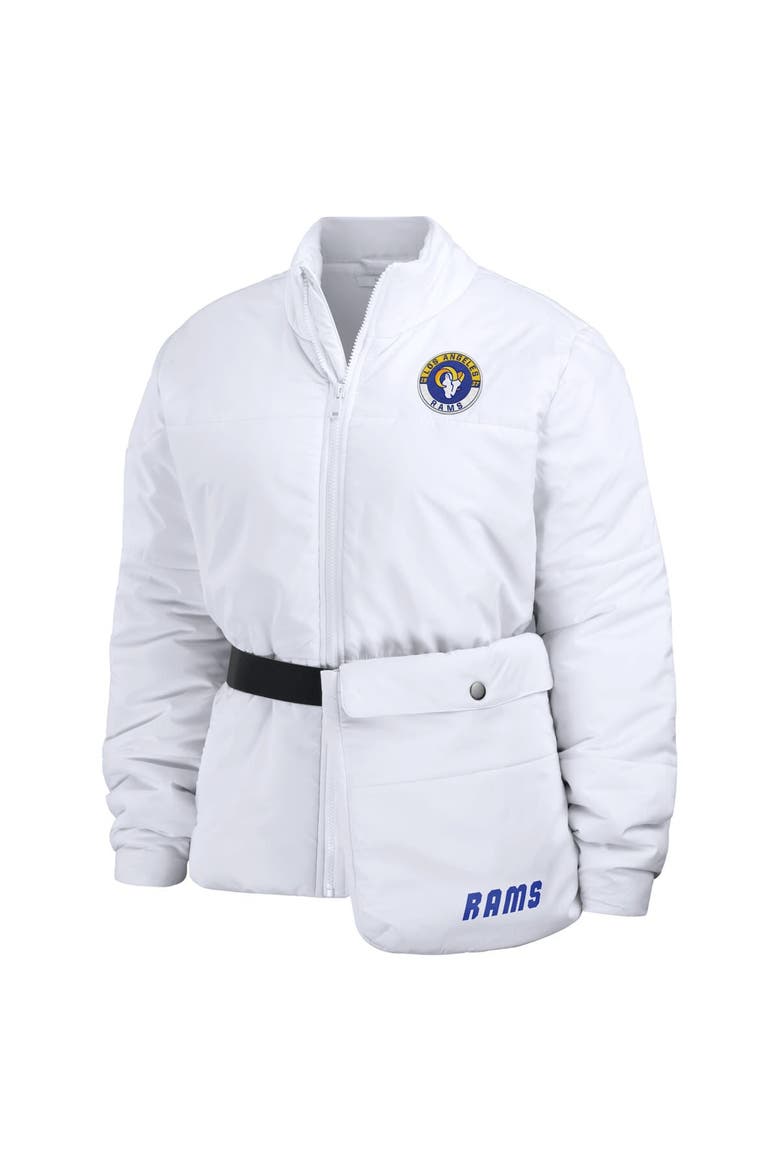 Women's WEAR by Erin Andrews  White Los Angeles Rams Packaway Full-Zip Puffer Jacket, Alternate, color, White