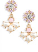 Cara Faux Pearl Flower Drop Earrings