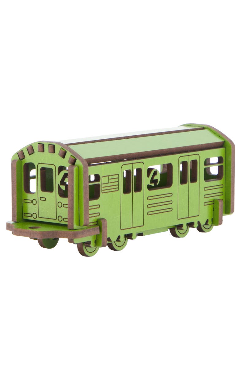 Little & Wood Woodle Nyc Subway 4 Train 3D Wooden Set, Main, color, 