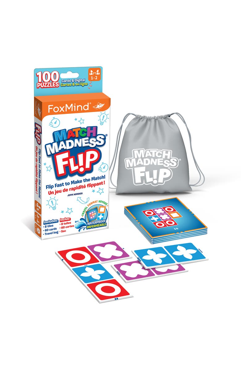 FoxMind Match Madness Flip Travel Sized Puzzle Game, Main, color, Multicolored