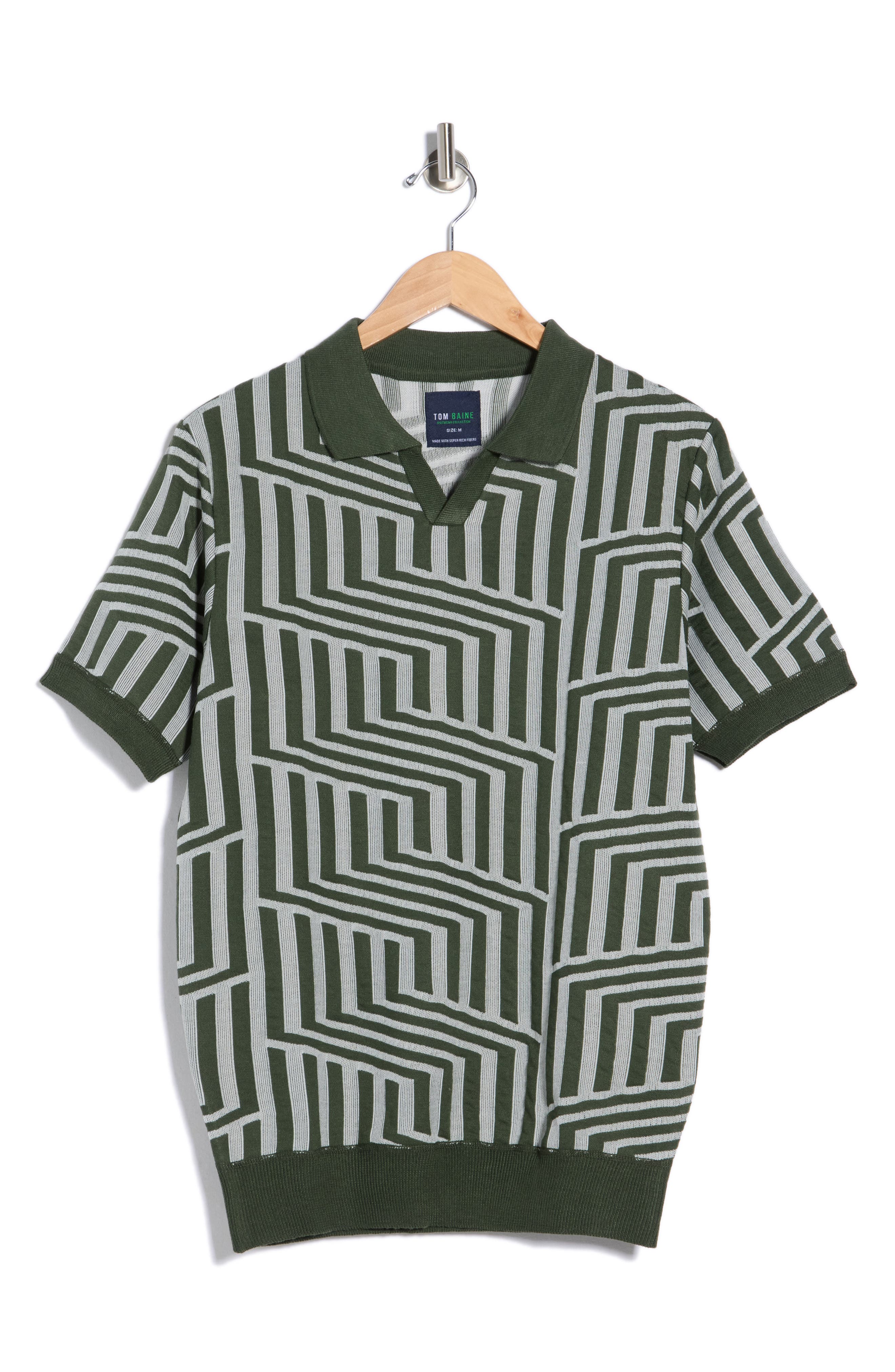 TOM BAINE Johnny Collar Knit Polo Sweater