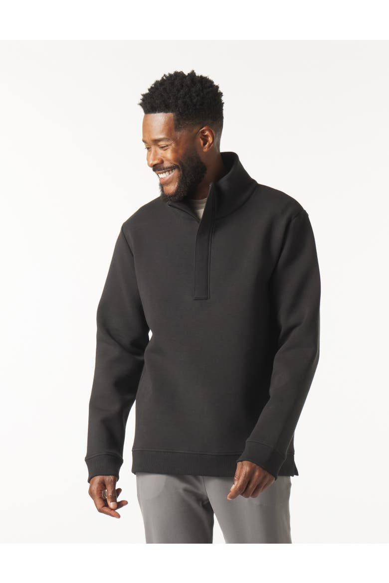 Scuba Knit Quarter Zip, Main, color, Black