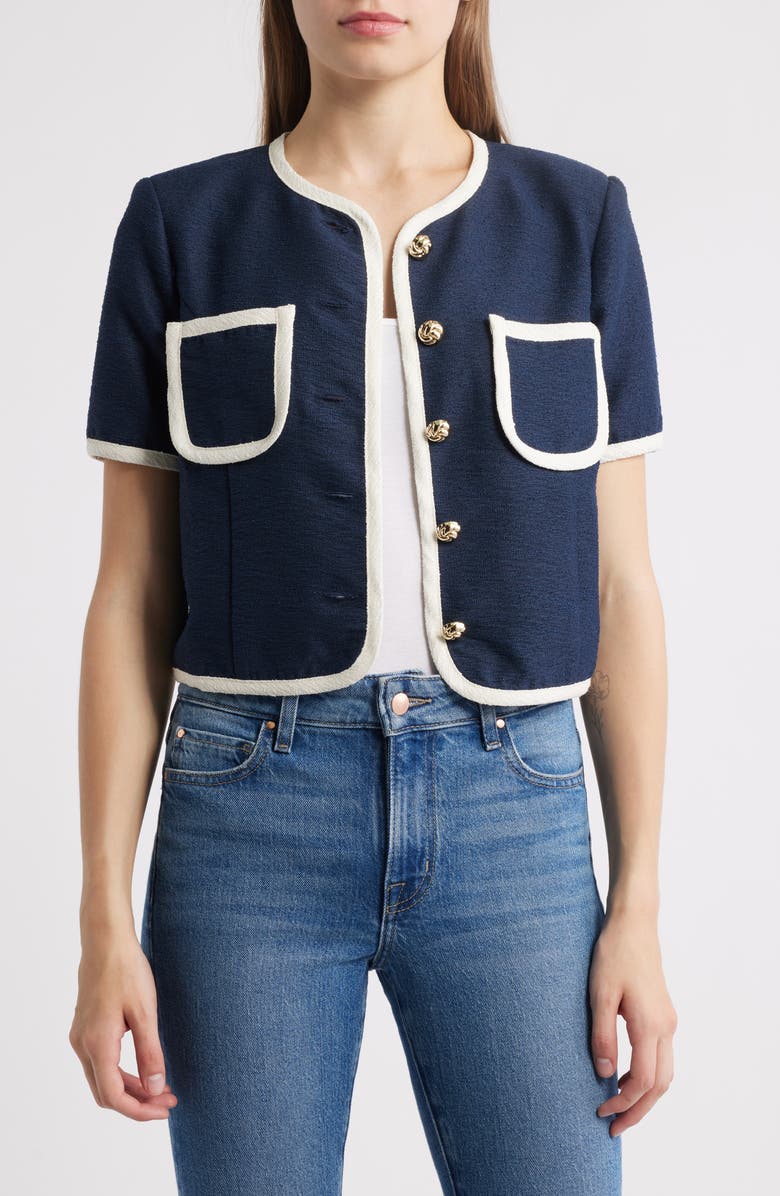 ZOE AND CLAIRE Short Sleeve Jacket, Alternate, color, 