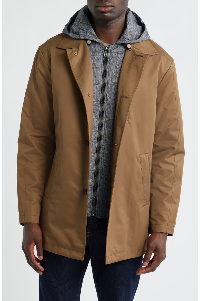 Upton Raincoat with Removable Liner, Main, color, WHISKEY/ GRAY PLAID