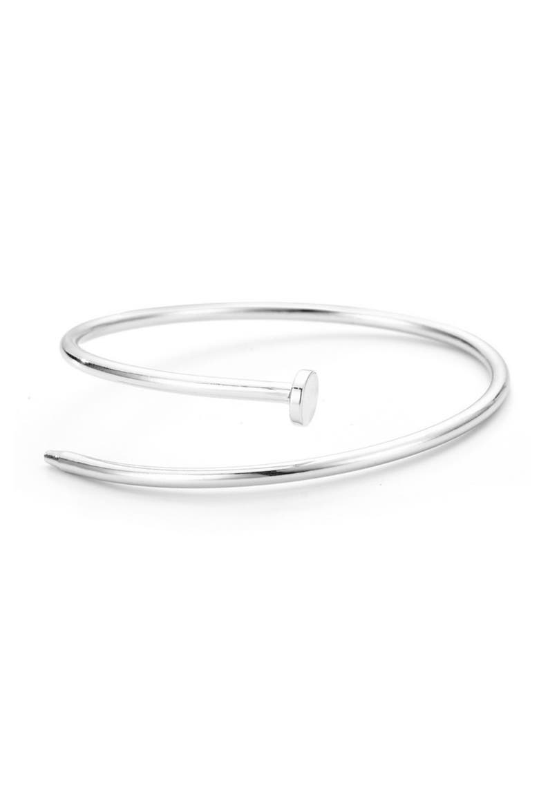 Nail Bypass Bracelet, Main, color, SILVER