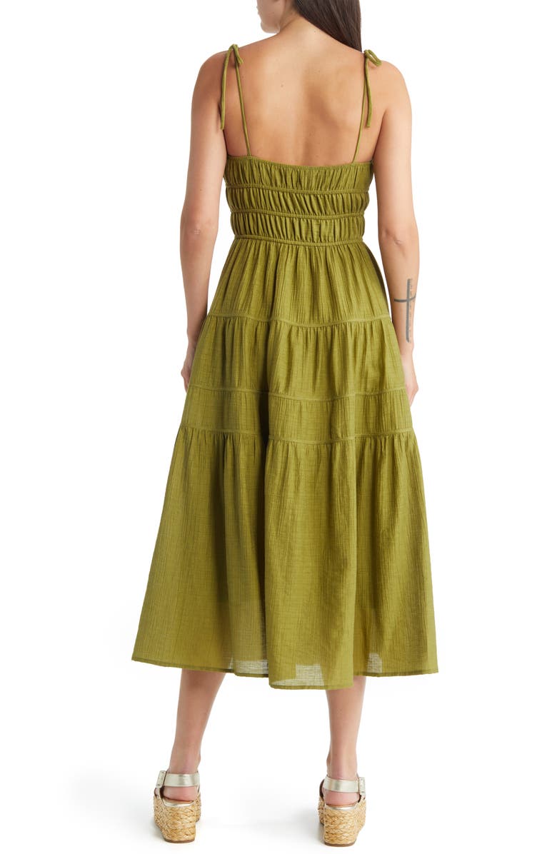 MOON RIVER Shirred Waist Tiered Maxi Dress, Alternate, color,
