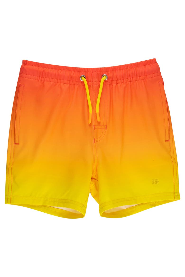 UPF50+ Sun Protected Stretch Swim Trunks, Main, color, Neon Citrus Sunrise