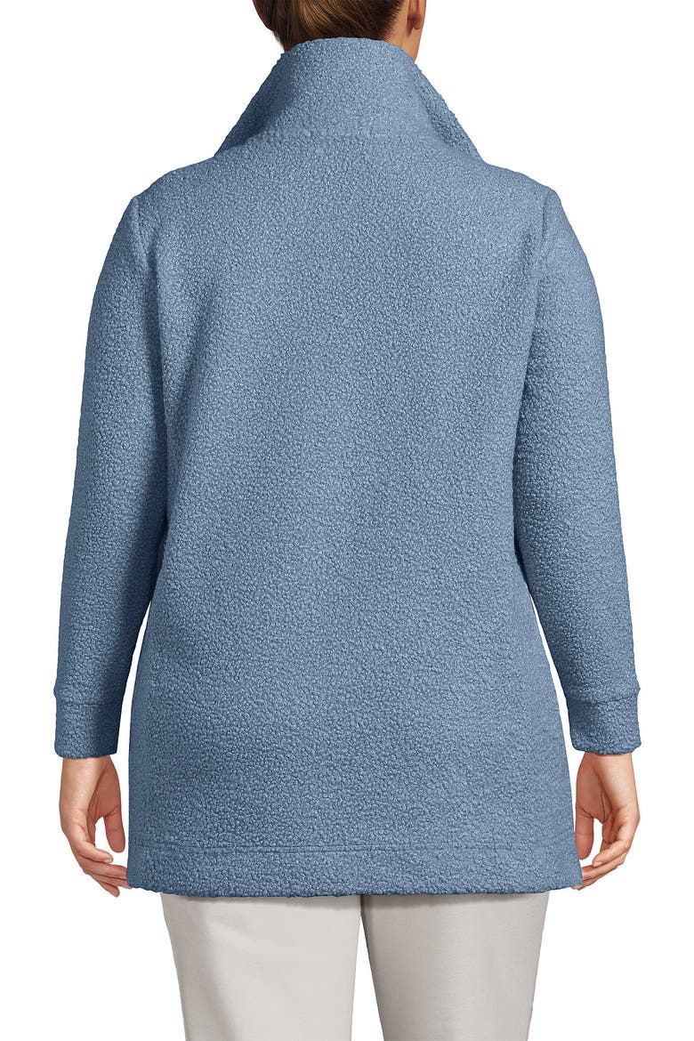 Boucle Fleece Coat, Alternate, color, Pale Slate Blue