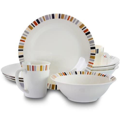 Gibson 12 Piece Lanvale Fine Ceramic Dinnerware Set For 4 In Multi