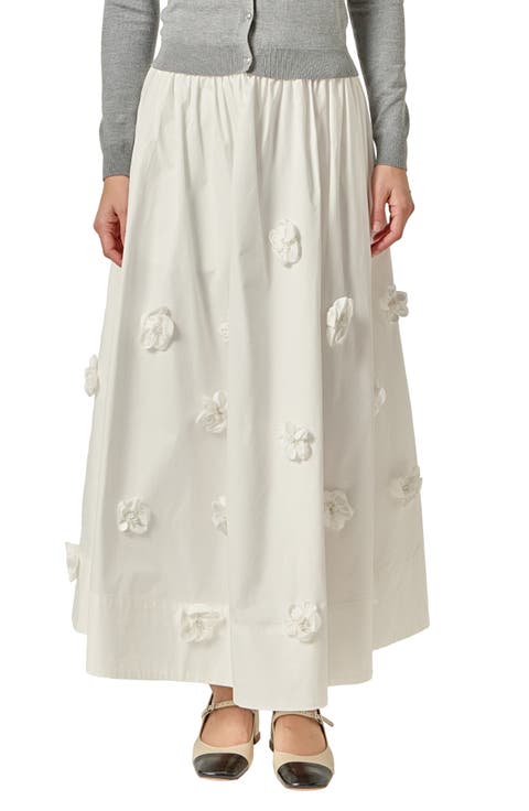 3D Flower Maxi Skirt