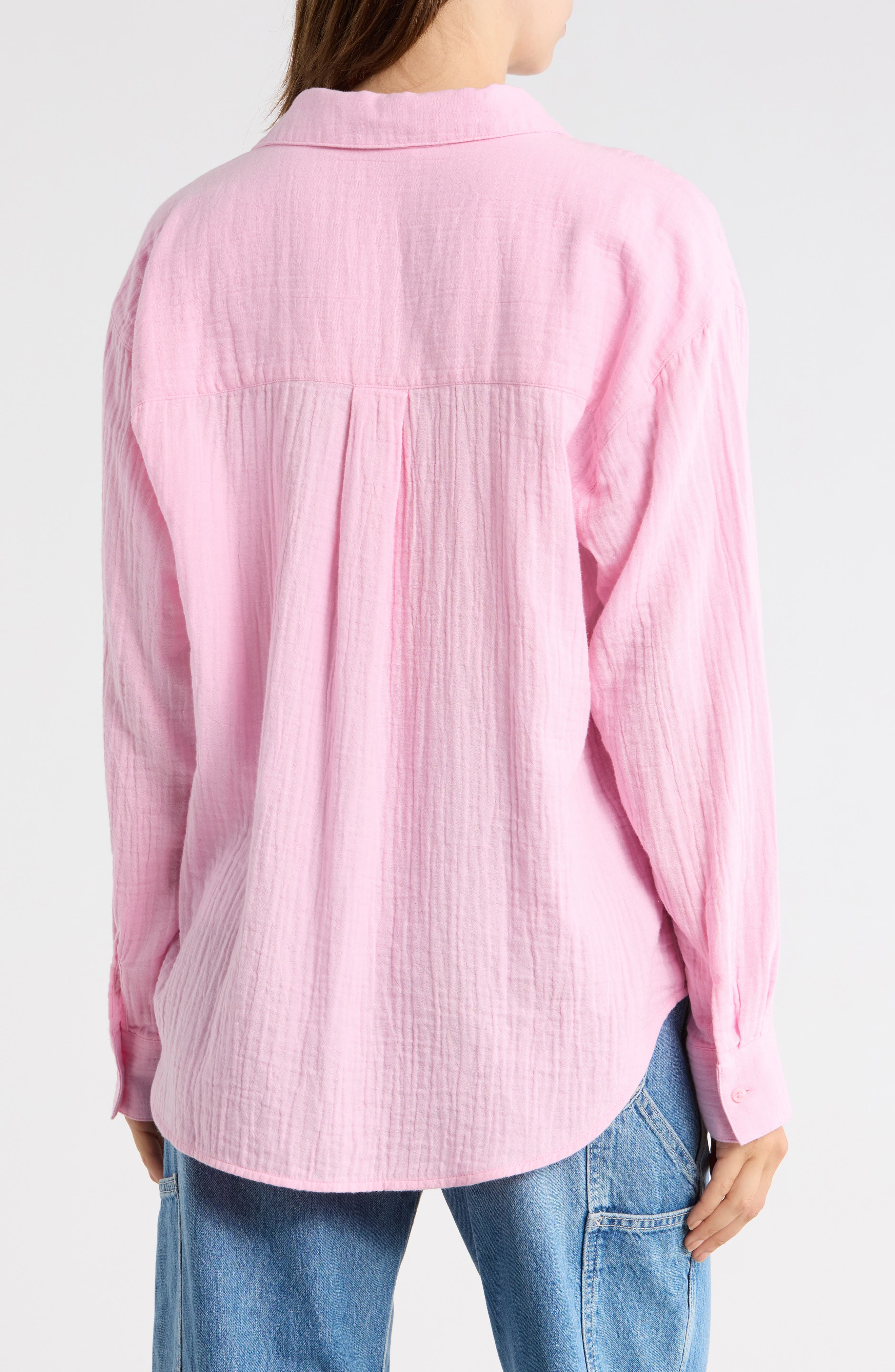 Relaxed Long Sleeve Cotton Gauze Shirt - image 4