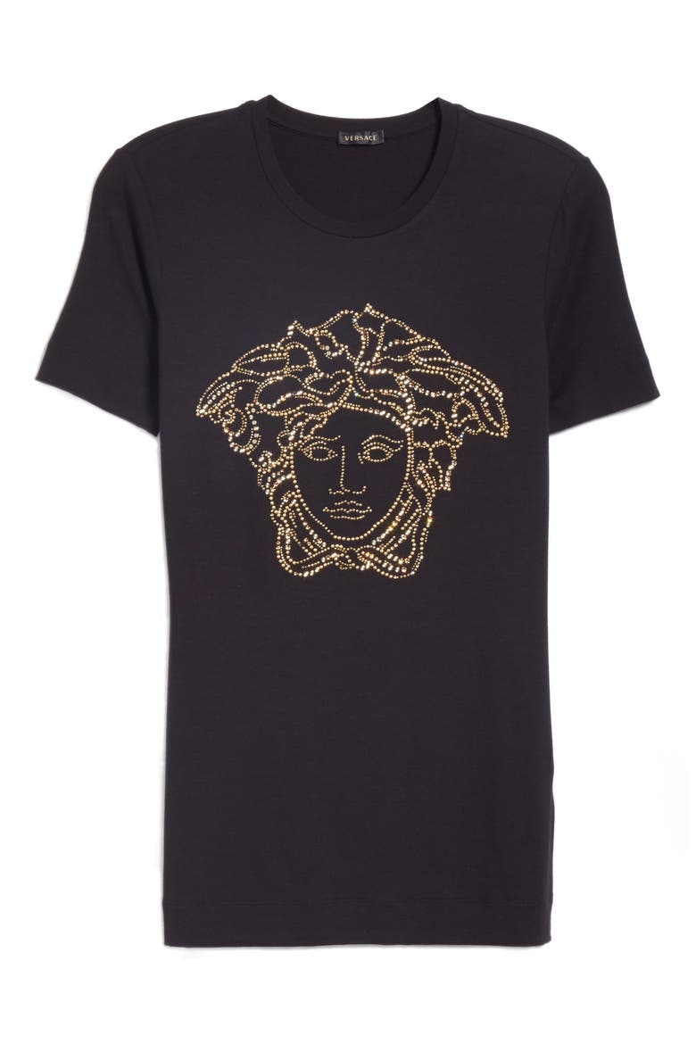 Embellished Medusa Graphic Tee, Alternate, color, BLACK