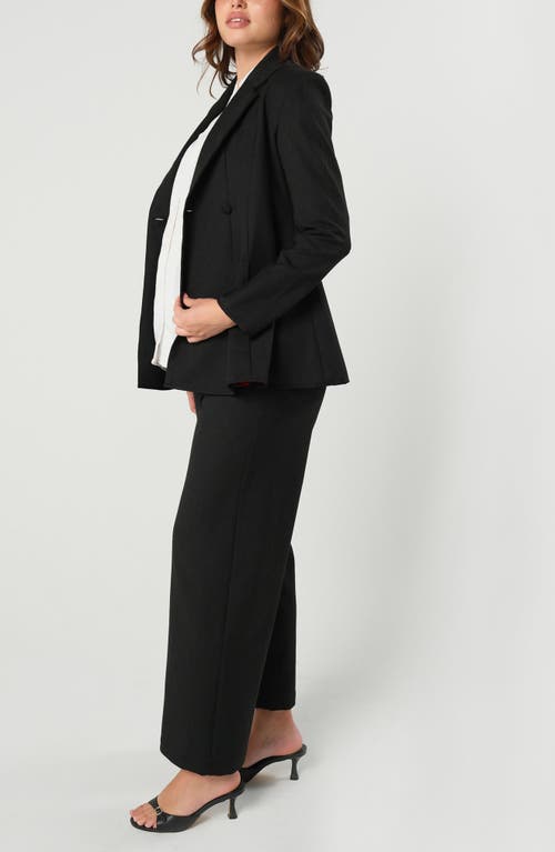 Marion Wide Leg Black Maternity Work Pant In Black