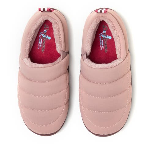 Shop Dearfoams Fern Ripstop Closed Back Slipper In Mauve