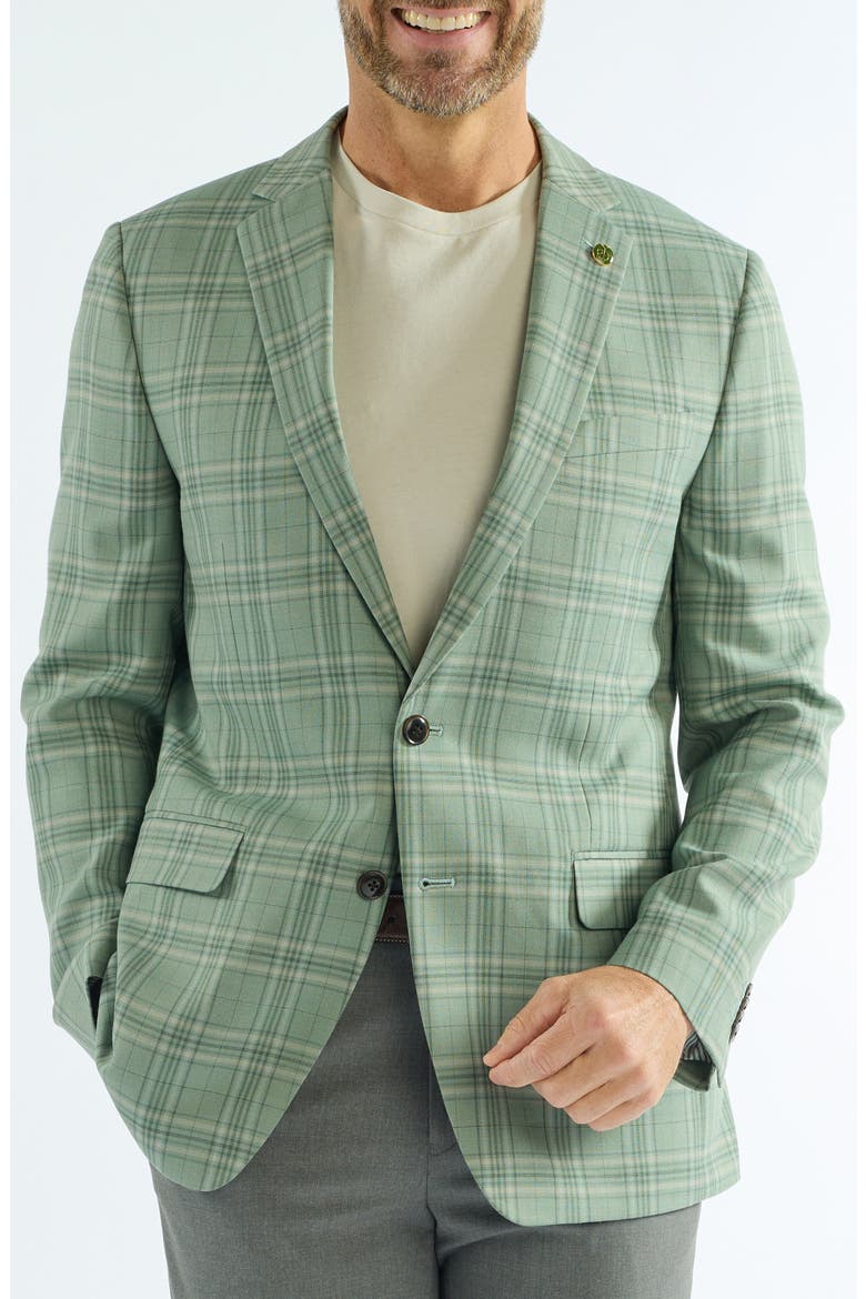 Plaid Wool Blend Sport Coat, Main, color, OLIVE