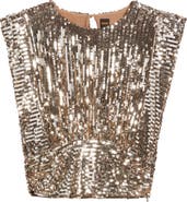 BOSS Orange Illana Sequin Crop Top