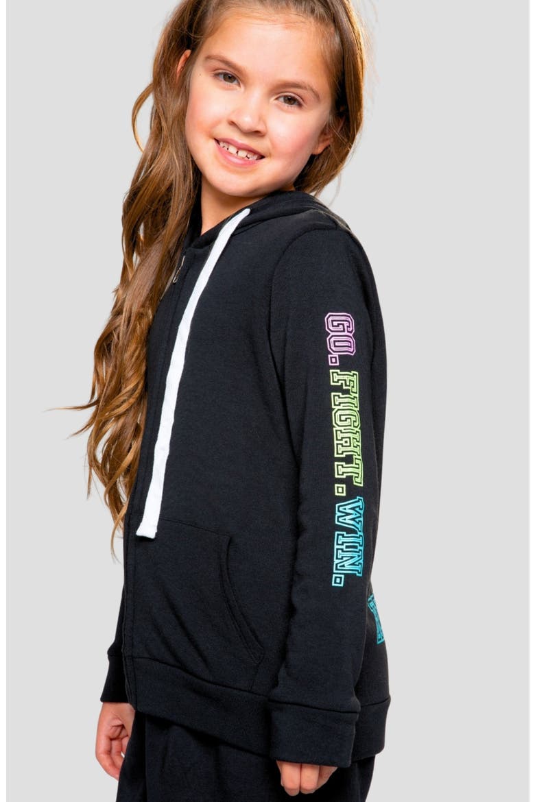 Kids' Soft Easy Zip Hoodie, Alternate, color, BLK MULTI